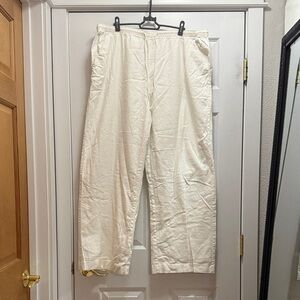 WHITE LINEN ABERCROMBIE WOMENS PANTS XL WIDE LEG